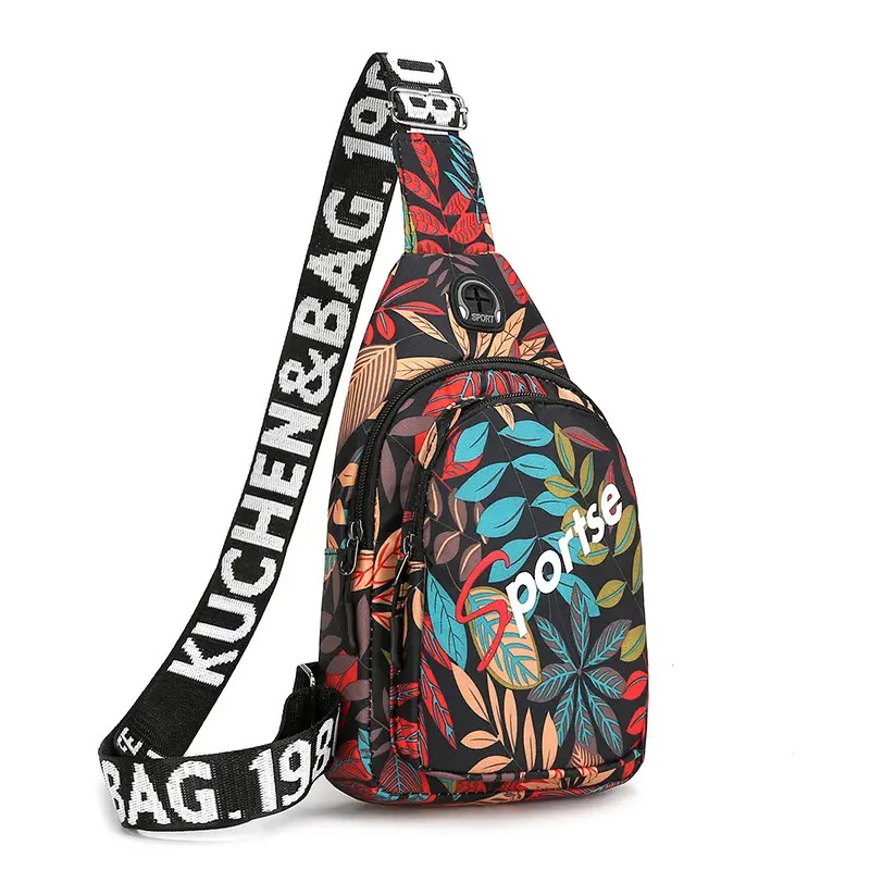 Men's Tropical Print Crossbody Bag with Adjustable Strap - Image 9