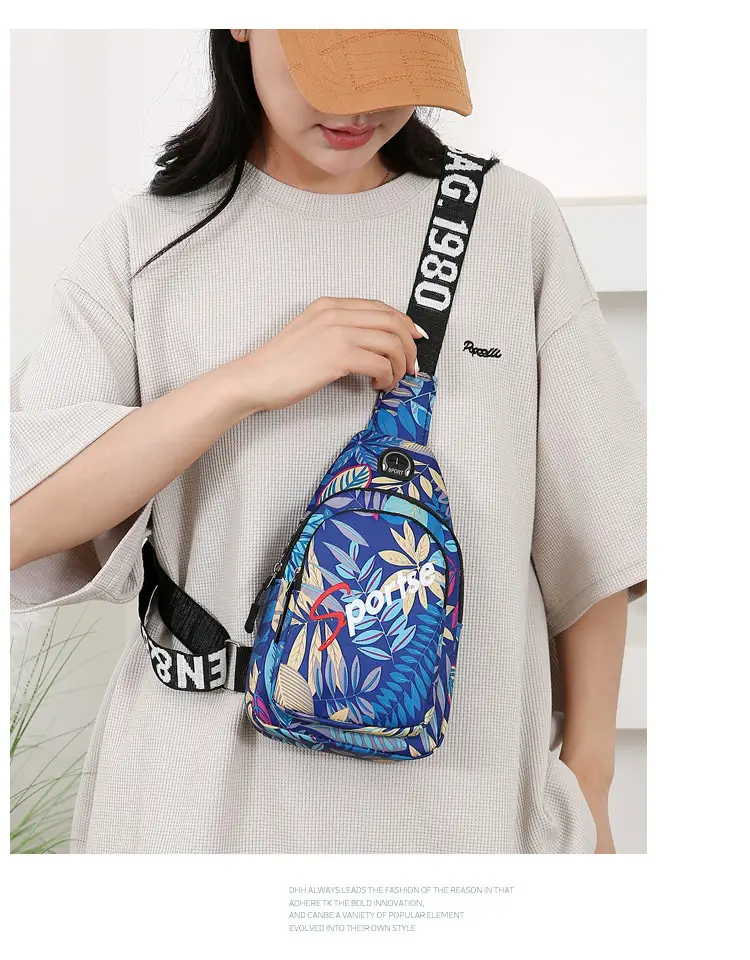 Men's Tropical Print Crossbody Bag with Adjustable Strap — feature 16