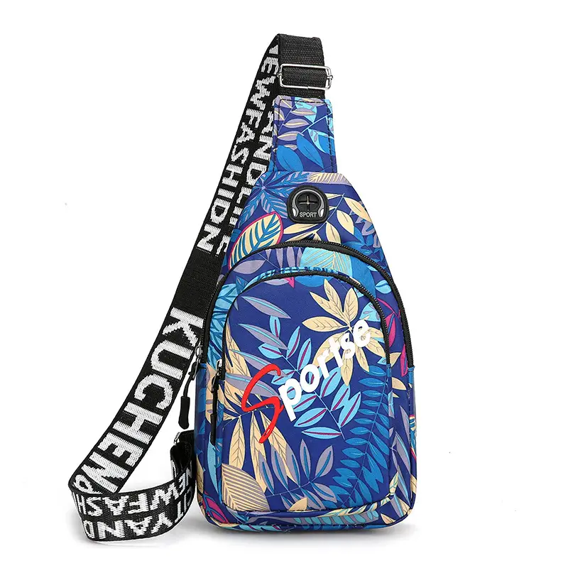 Men's Tropical Print Crossbody Bag with Adjustable Strap - Image 3