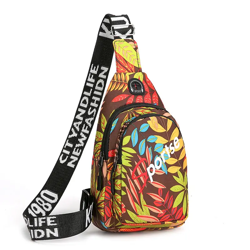 Men's Tropical Print Crossbody Bag with Adjustable Strap - Image 4