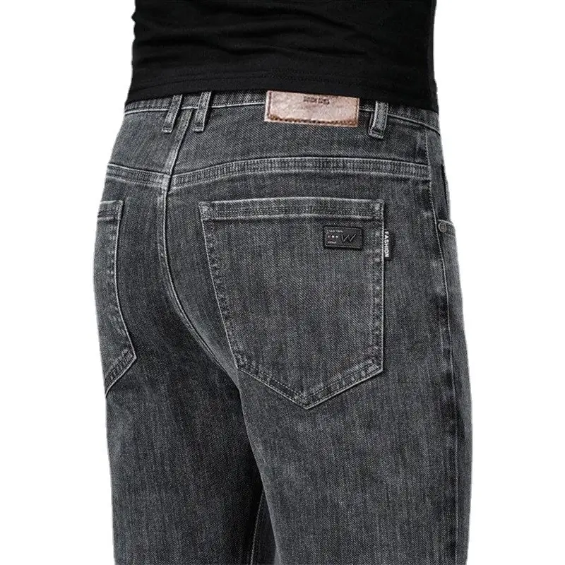 Men's Black Slim Fit Straight Leg Jeans 2024 - Image 10