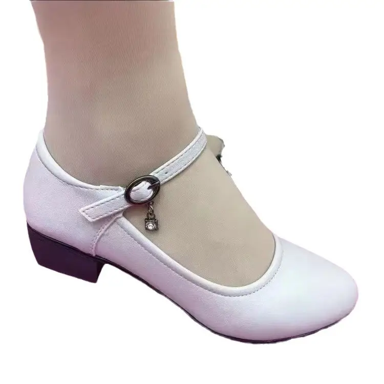 2024 Spring and Autumn New Chunky Heel Mother Shoes One Word Buckle All-match Soft Sole Women's Leather Shoes Work Shoes Middle-aged Single Shoes - Image 8