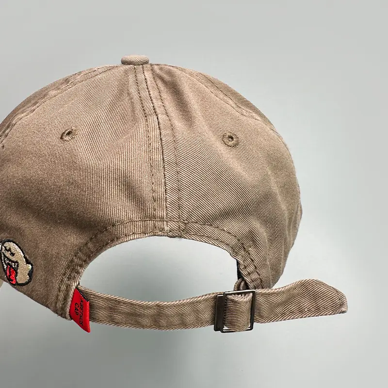 Cowboy Denim Cap with Embroidered Logo Brown — feature 6