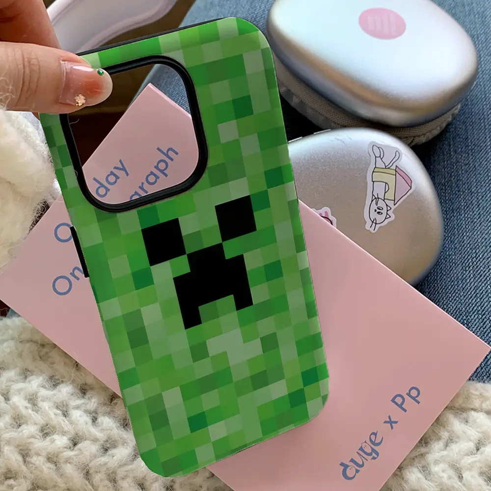 Green Pixel Monster Film Case for Apple 16 Pro