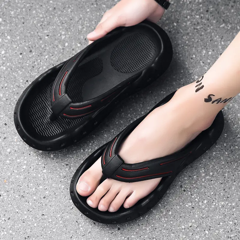Guangdong Flip-Flops Men's Summer Non-Slip Outer Wear Thick-Soled Casual Sandals Large Size 46 Flip-Flops Soft-Soled Sandals - Image 8