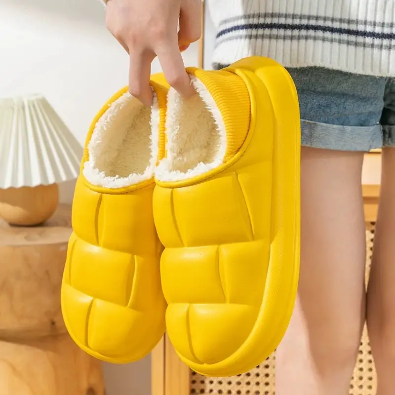 Men's Eva Cotton Slippers Men's Winter Outer Wear Bag Heel Waterproof Indoor Home 2023 New Velvet Warm Cotton Shoes - Image 4
