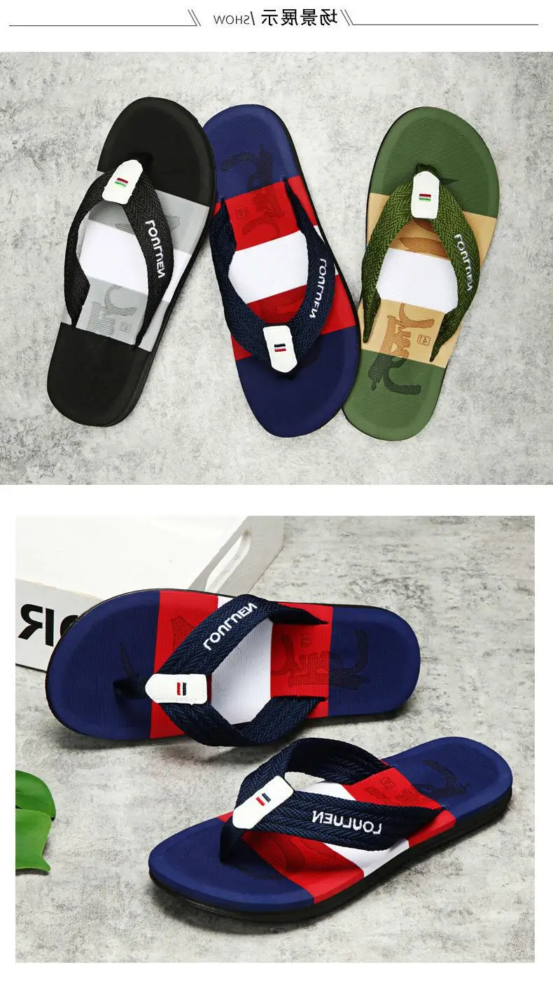 Fujian manufacturers 2024 cross-border flip-flops men's beach slippers summer wear men slippers men's leisure — feature 7