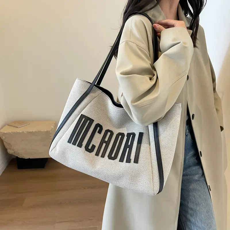 Large Capacity Canvas Shoulder Bag Women 2024