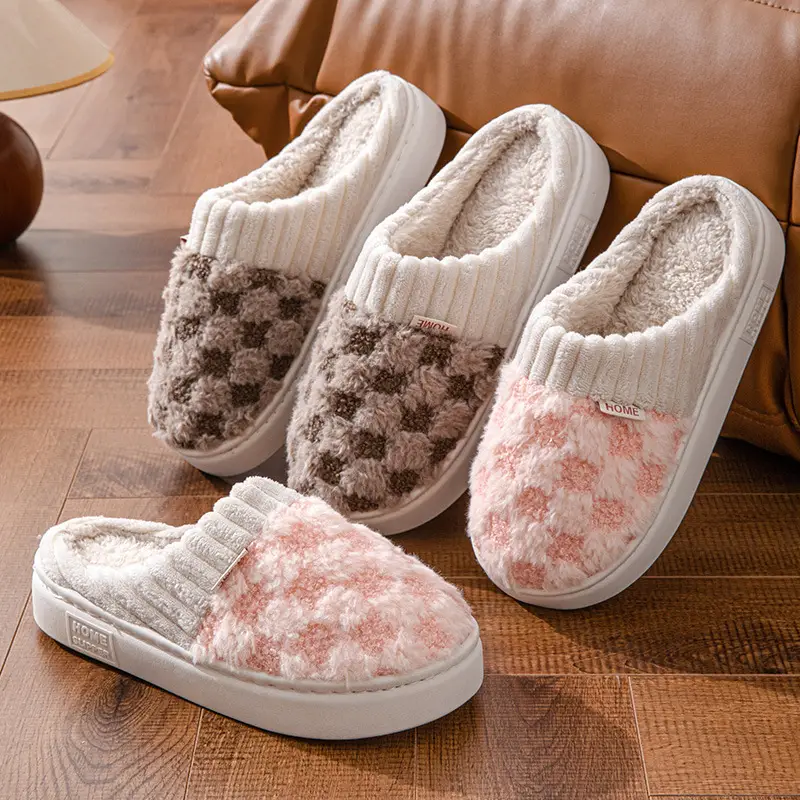 Women's Pink Fur Plush Winter Slippers - Image 35
