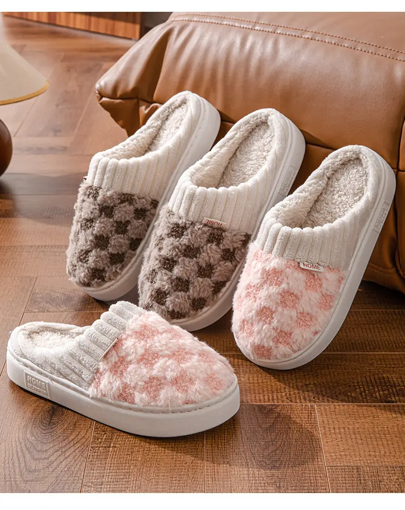 Women's Pink Fur Plush Winter Slippers — feature 4