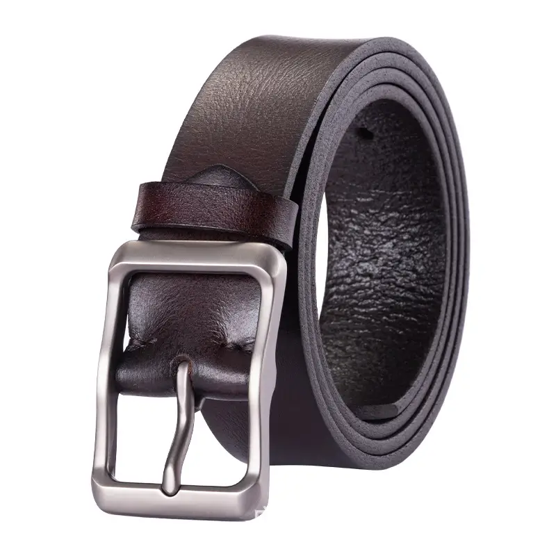 Men's Retro Leather Belt Brown Cowhide 10" - Image 7