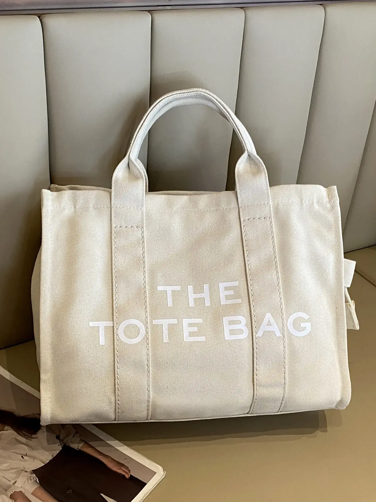 Letter Print Canvas Shoulder Bag for Women - Image 5
