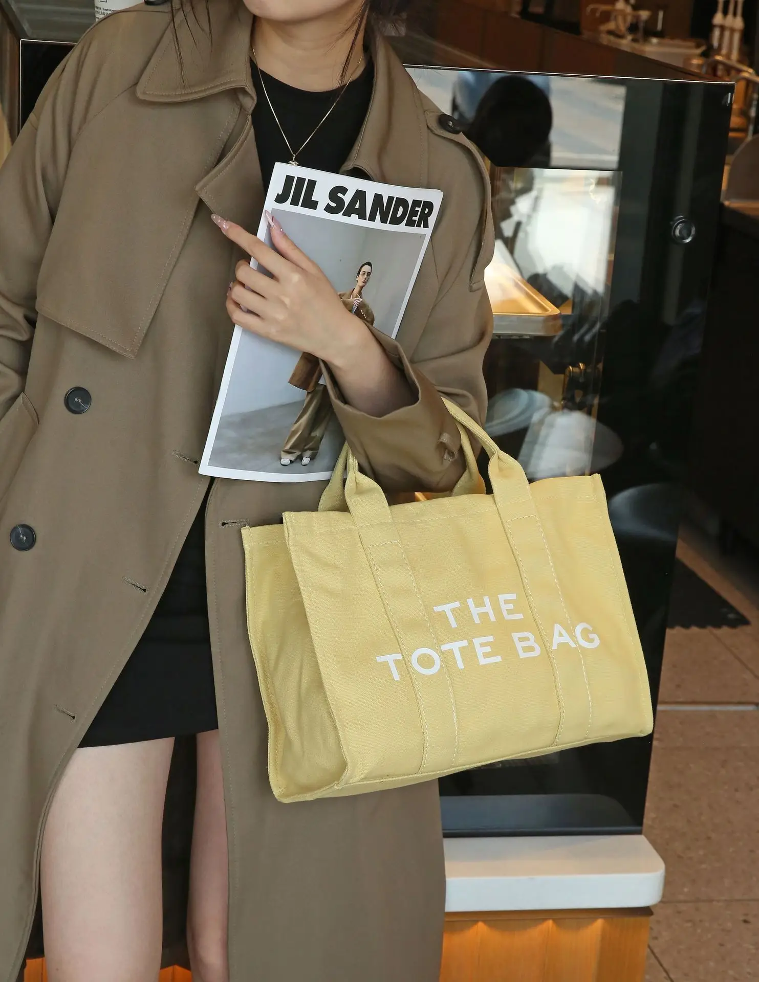 Letter Print Canvas Shoulder Bag for Women — feature 1