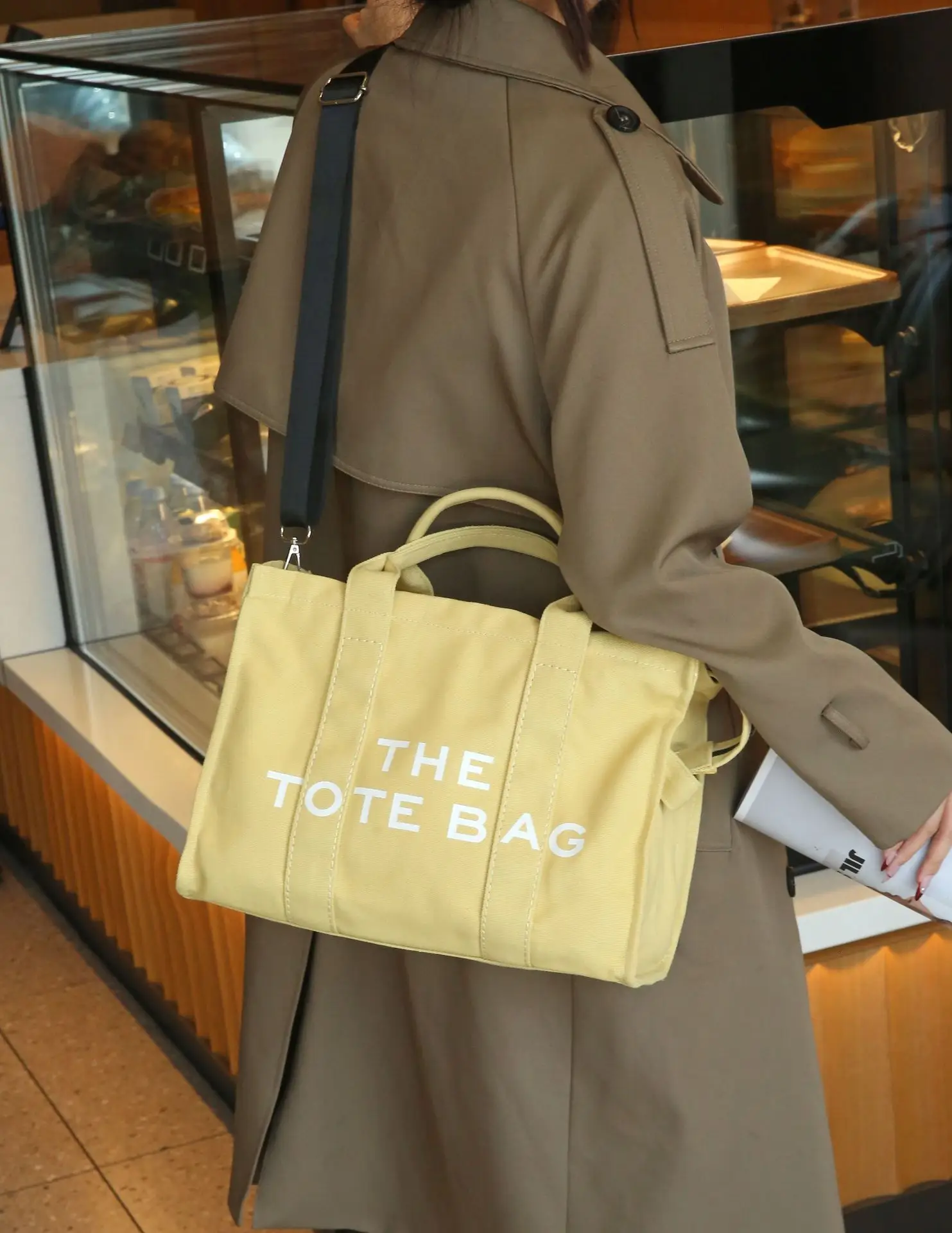 Letter Print Canvas Shoulder Bag for Women — feature 3