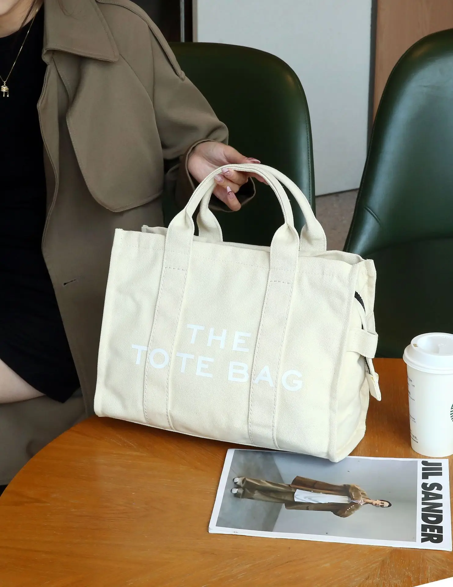 Letter Print Canvas Shoulder Bag for Women — feature 6