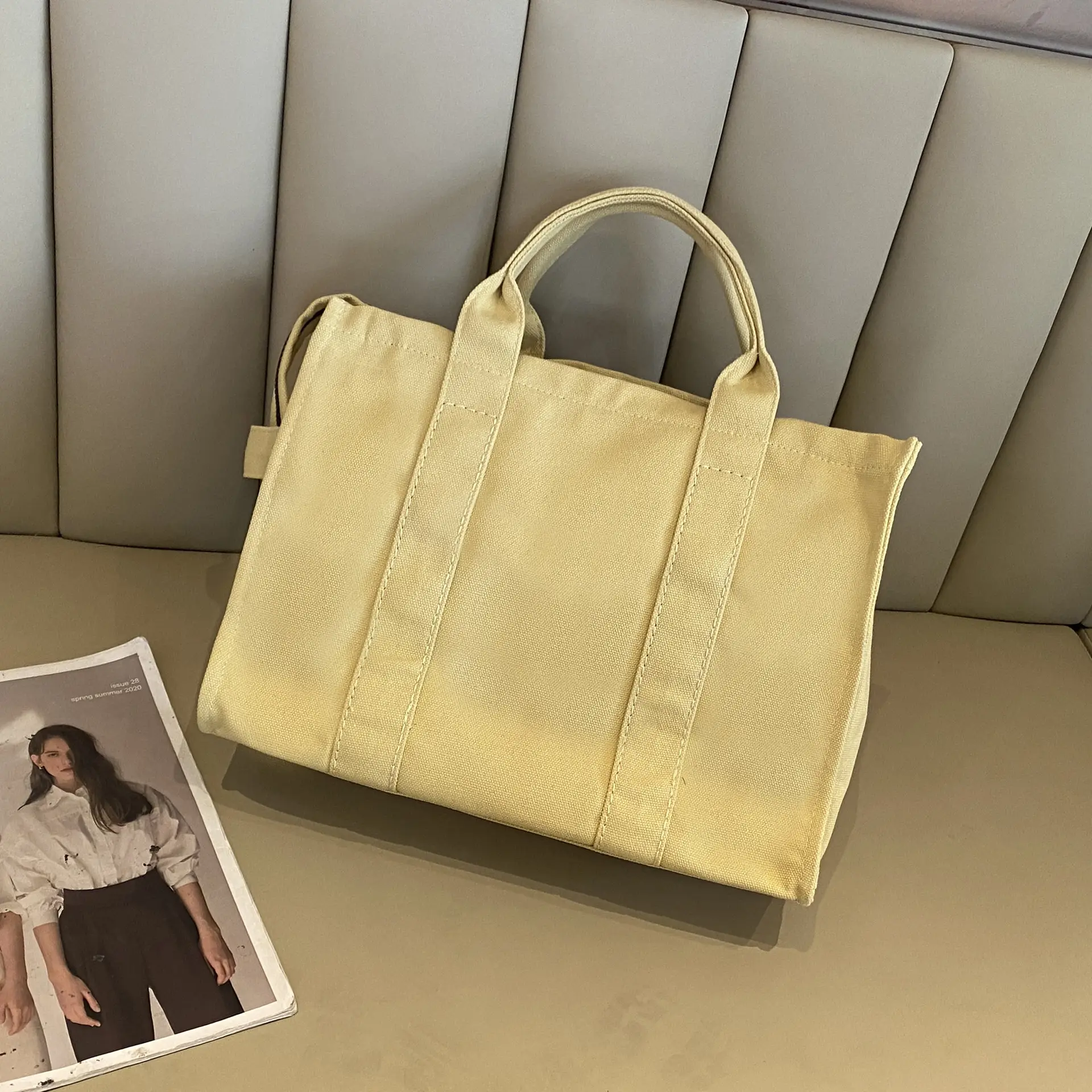 Letter Print Canvas Shoulder Bag for Women — feature 7