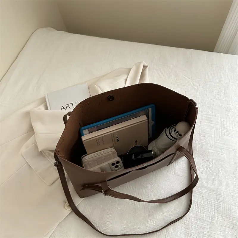 Women's Brown Retro Shoulder Bag 2024 Summer - Image 8