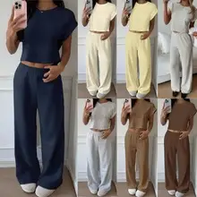 Wide Leg Pants for Women Green Elastic Waist Long Culotte — feature 7