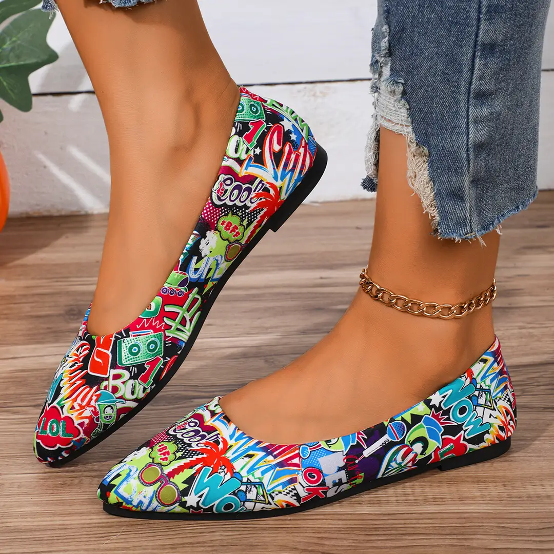 Spring and summer new fashion pointed flat low mouth color shoes plus size fashion casual 2025 women's shoes casual versatile - Image 4