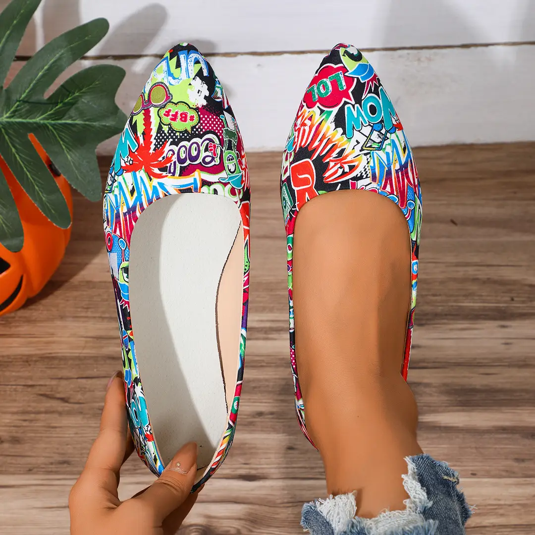 Spring and summer new fashion pointed flat low mouth color shoes plus size fashion casual 2025 women's shoes casual versatile - Image 2