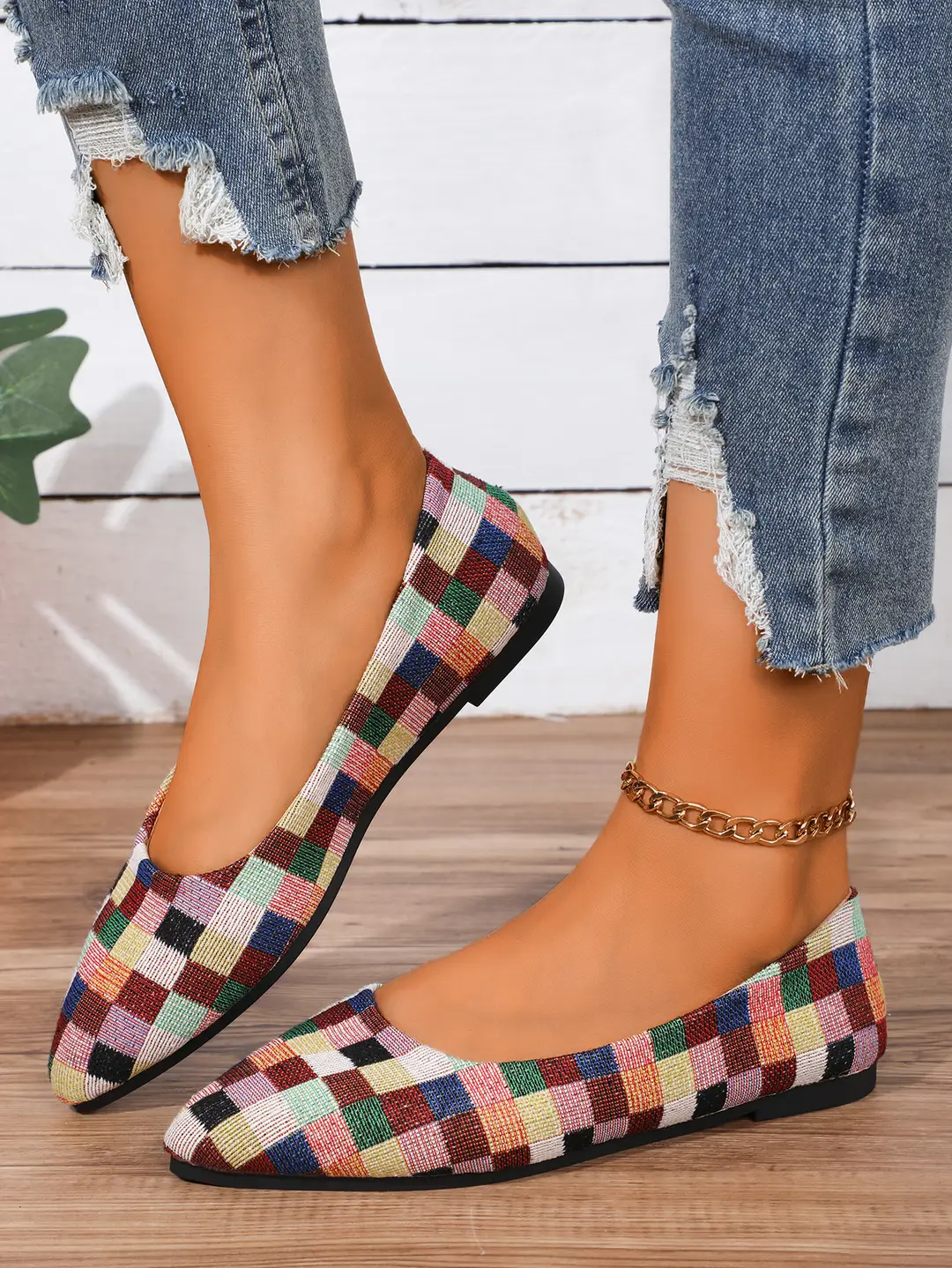 Spring and summer new fashion pointed flat low mouth color shoes plus size fashion casual 2025 women's shoes casual versatile — feature 3