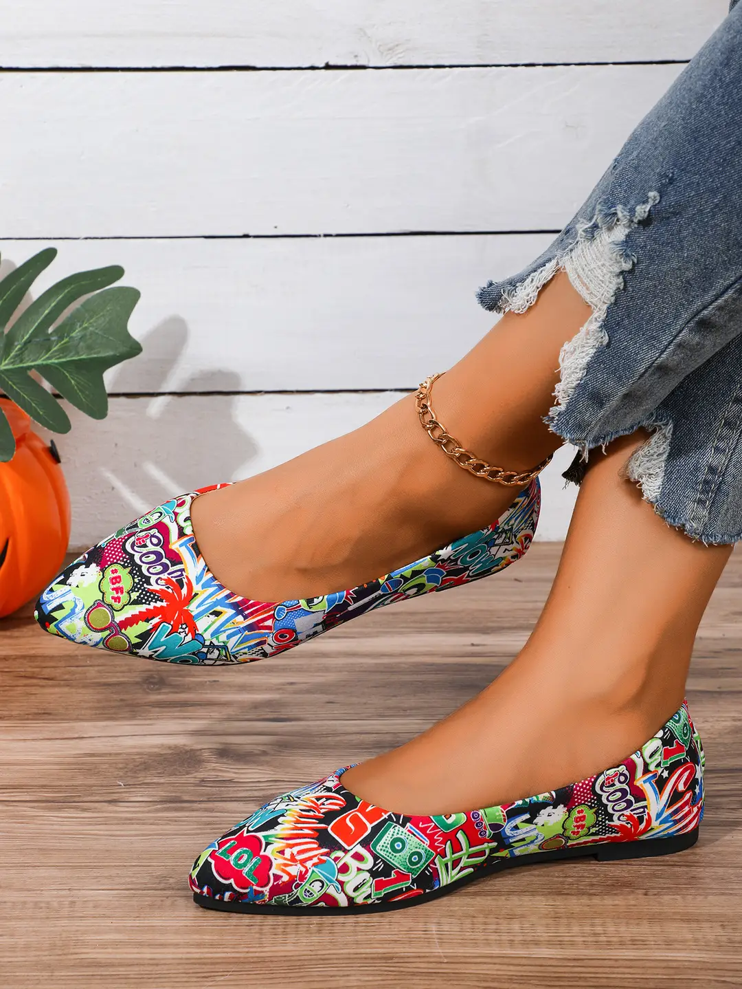 Spring and summer new fashion pointed flat low mouth color shoes plus size fashion casual 2025 women's shoes casual versatile — feature 6