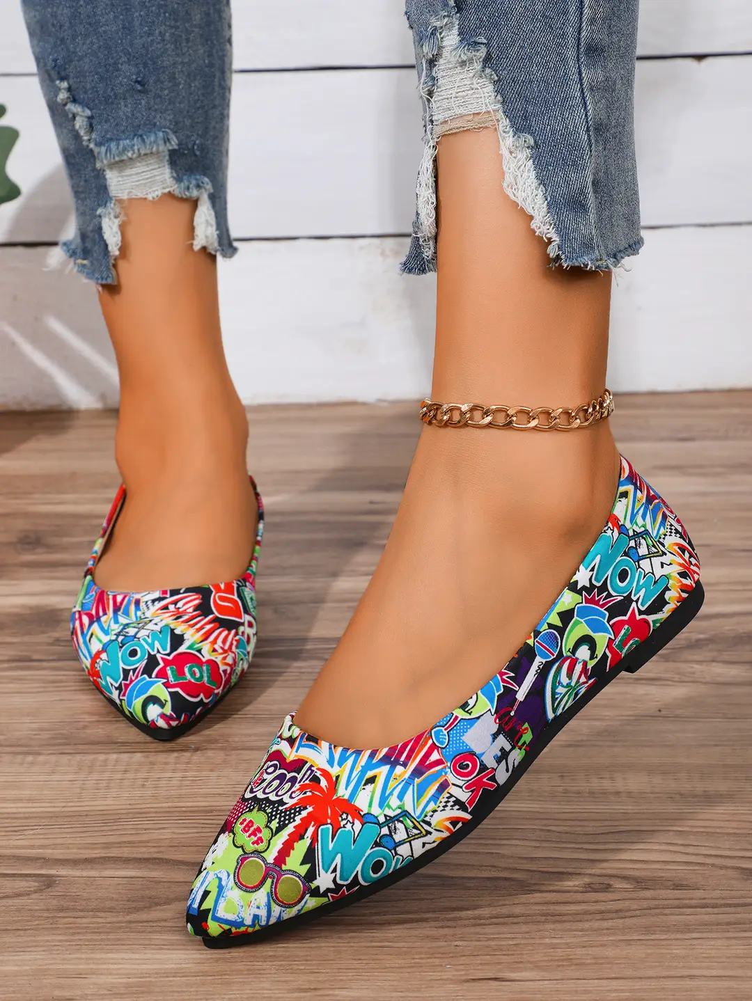 Spring and summer new fashion pointed flat low mouth color shoes plus size fashion casual 2025 women's shoes casual versatile — feature 7