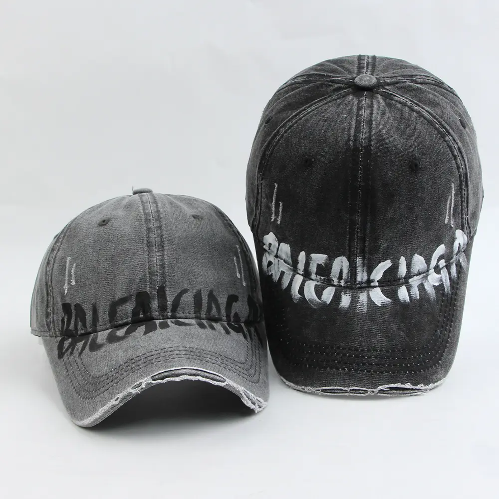 Retro Washed Baseball Cap with Bold Graffiti Design - Image 4