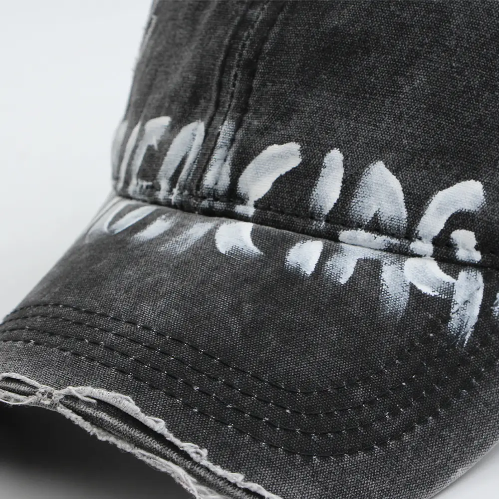 Retro Washed Baseball Cap with Bold Graffiti Design - Image 5