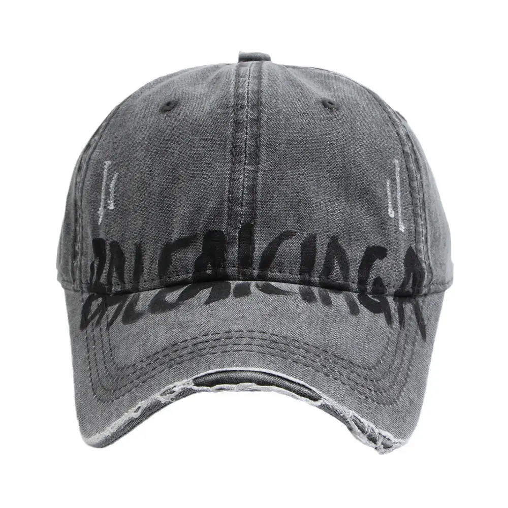 Retro Washed Baseball Cap with Bold Graffiti Design - Image 7