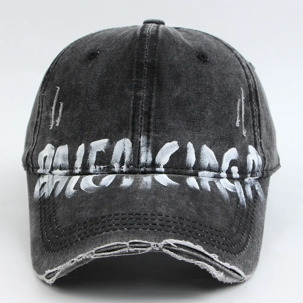 Retro Washed Baseball Cap with Bold Graffiti Design — feature 3