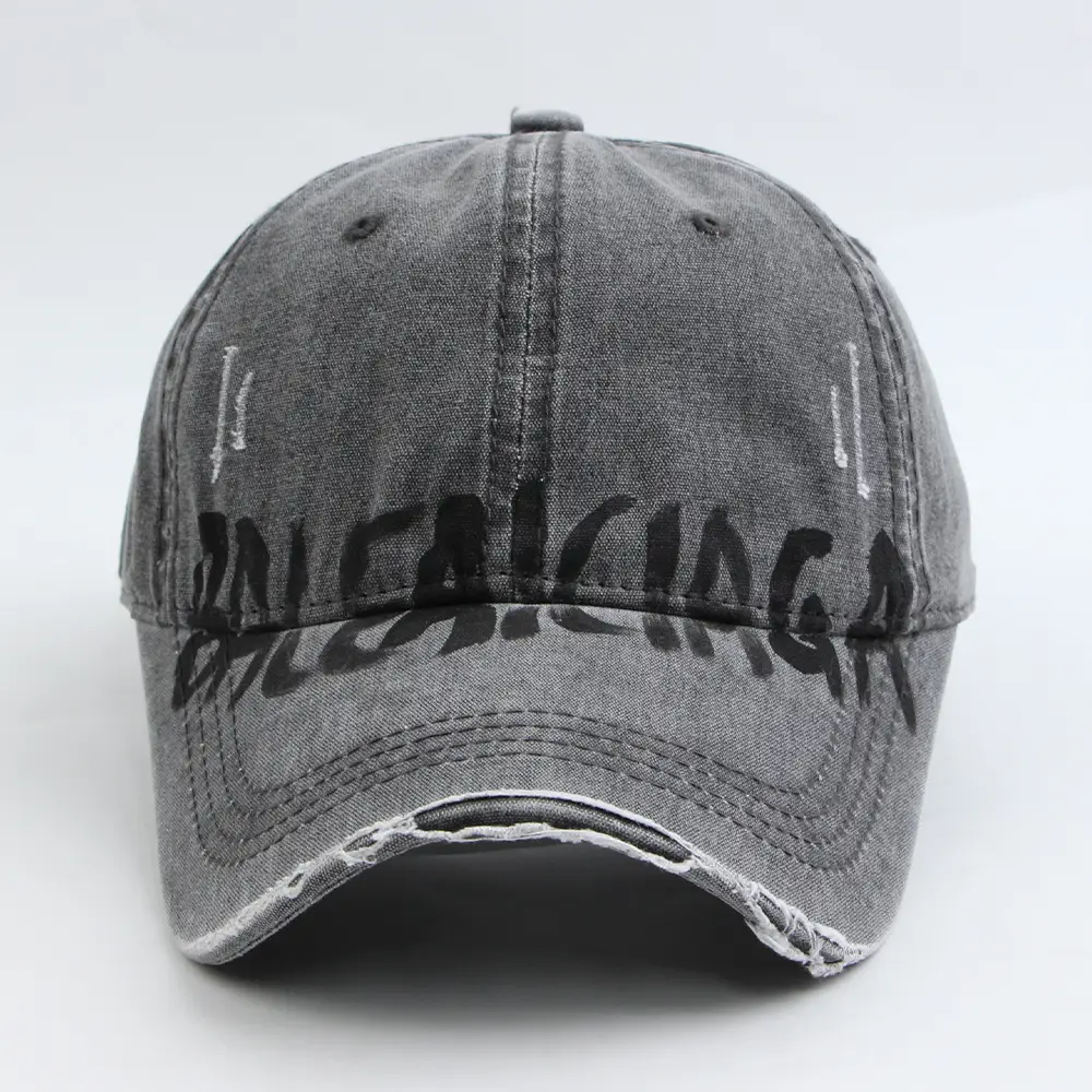Retro Washed Baseball Cap with Bold Graffiti Design — feature 4