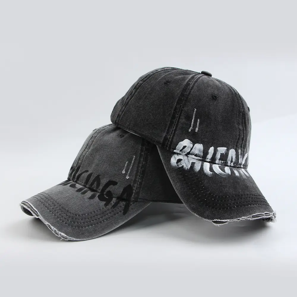 Retro Washed Baseball Cap with Bold Graffiti Design — feature 6
