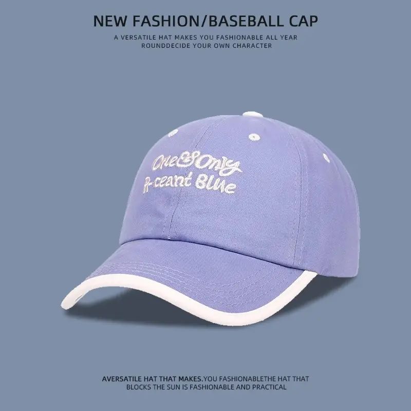 Kids Baseball Cap Pink Embroidered Blue — feature 2