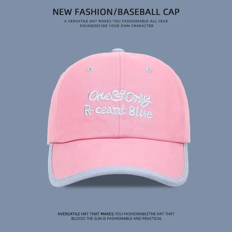 Kids Baseball Cap Pink Embroidered Blue — feature 7