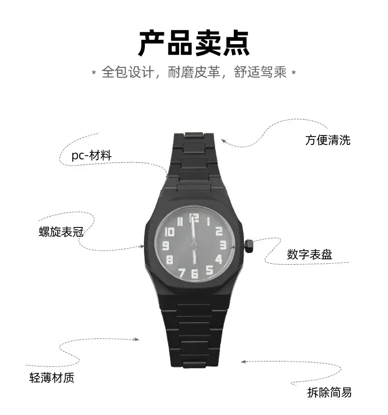 Black Matte Quartz Watch for Women Men — feature 5