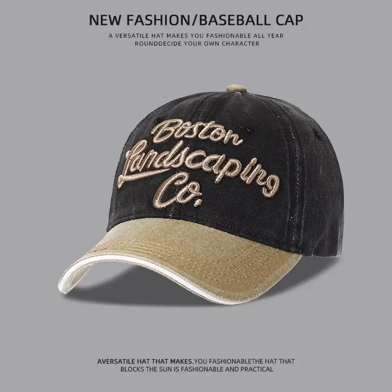 American Denim Baseball Cap Women Retro Embroidered Wide Brim - Image 6