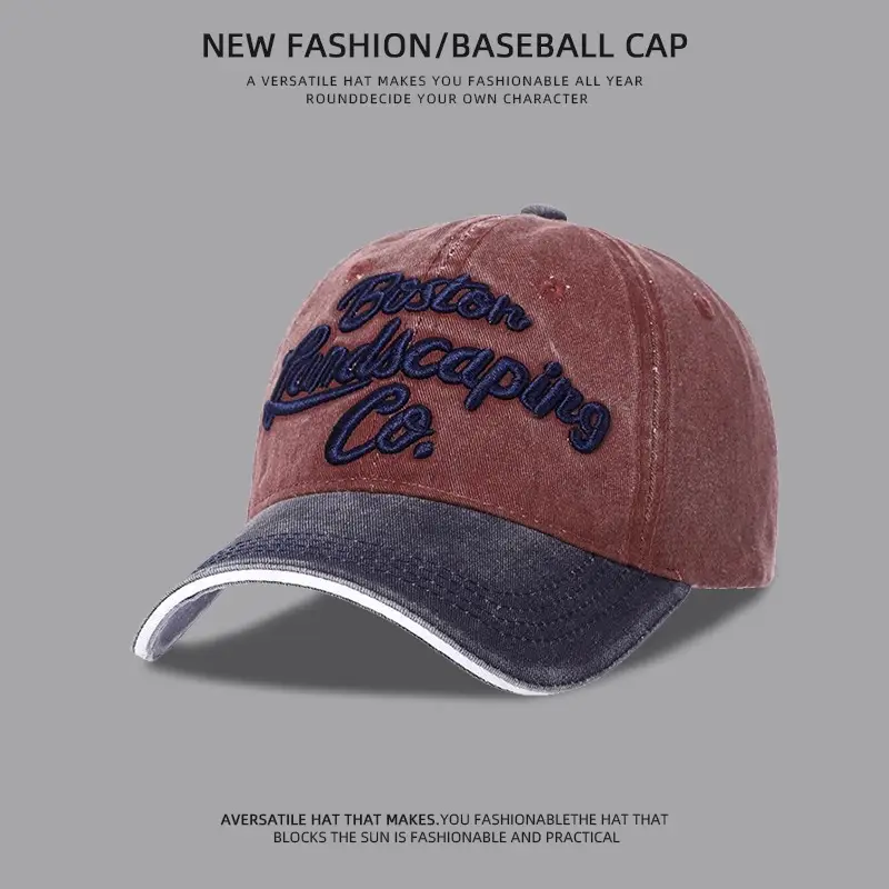 American Denim Baseball Cap Women Retro Embroidered Wide Brim - Image 7