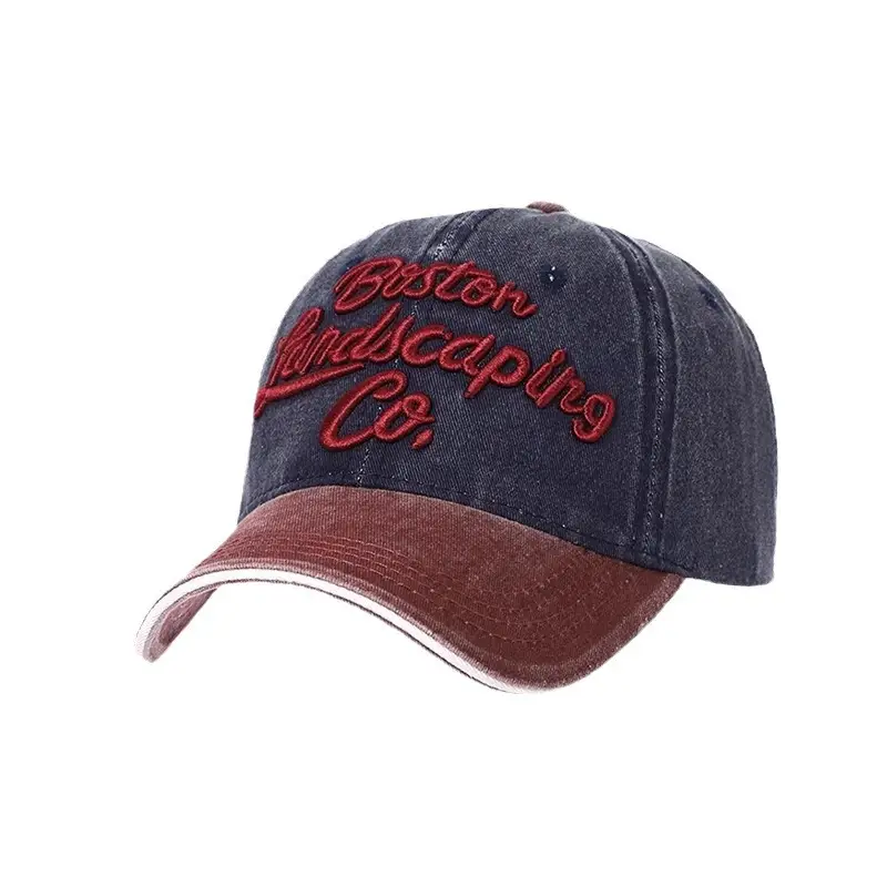 American Denim Baseball Cap Women Retro Embroidered Wide Brim - Image 9