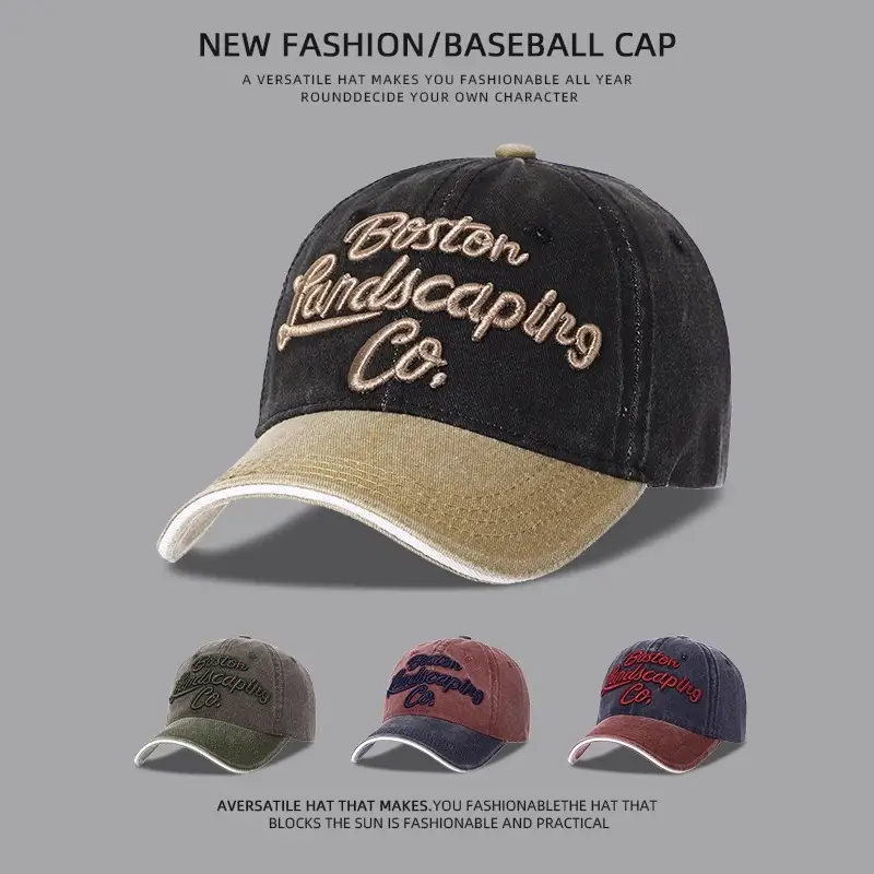 American Denim Baseball Cap Women Retro Embroidered Wide Brim — feature 10