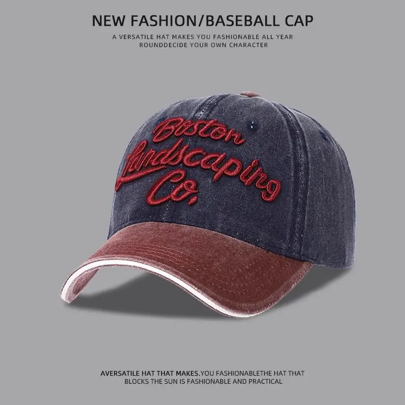 American Denim Baseball Cap Women Retro Embroidered Wide Brim — feature 3