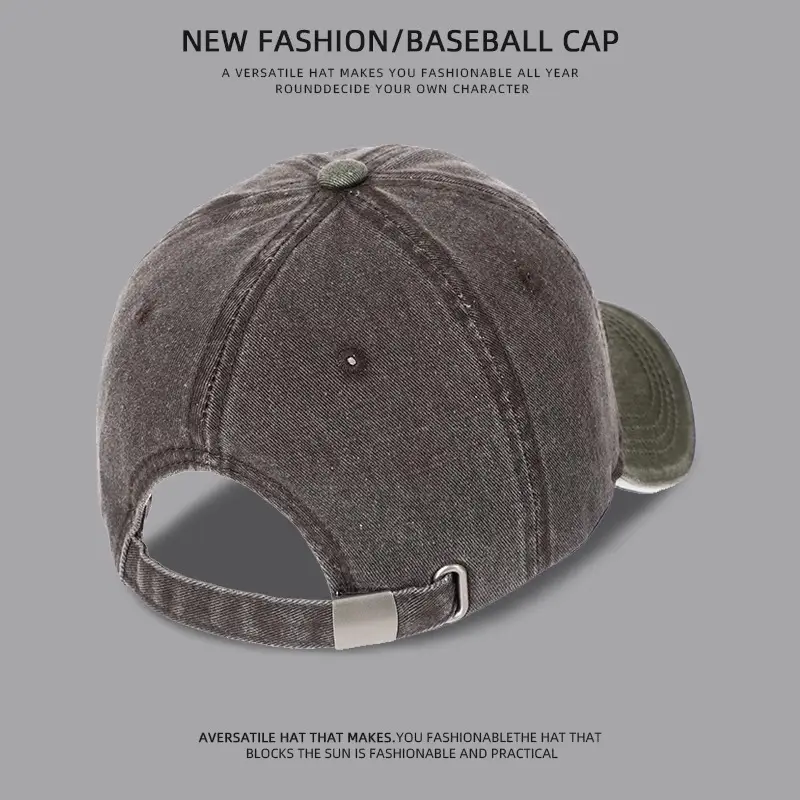 American Denim Baseball Cap Women Retro Embroidered Wide Brim — feature 8