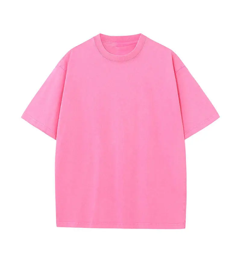 Pink Cotton Round Neck T-Shirt 230g - Image 4