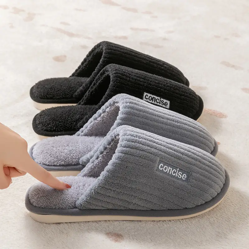 Cixi Cotton Slippers Spring and Autumn and Winter Men's Home Indoor Non-slip Home Warm Couple Winter Fur Plush Women - Image 37