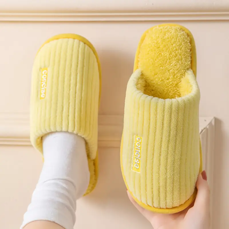 Cixi Cotton Slippers Spring and Autumn and Winter Men's Home Indoor Non-slip Home Warm Couple Winter Fur Plush Women - Image 3