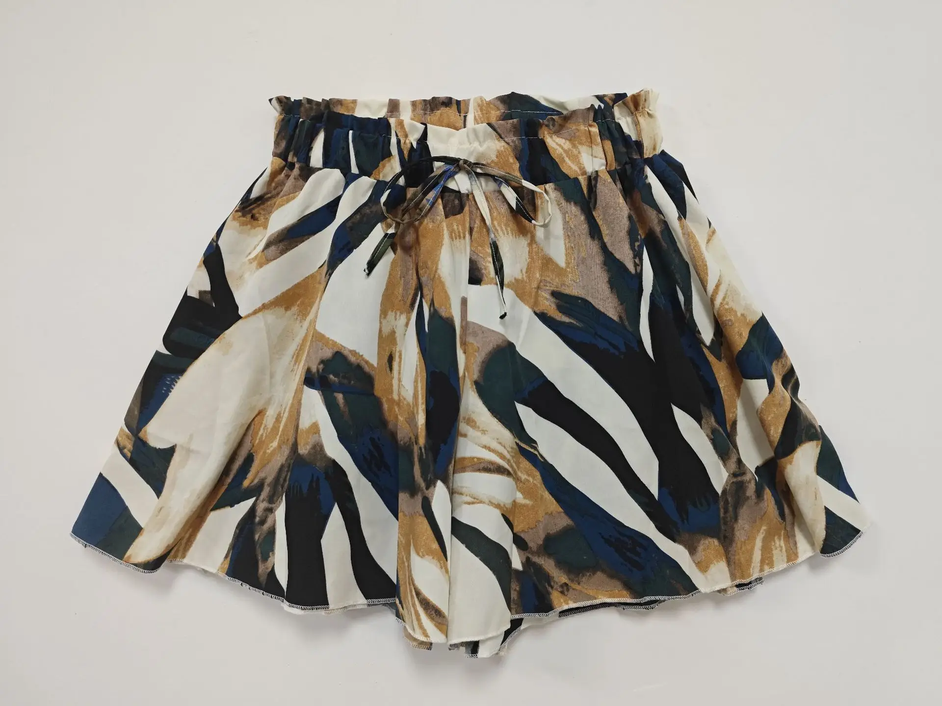 Women Abstract Printed Loose Belt Skirt 2024 — feature 2