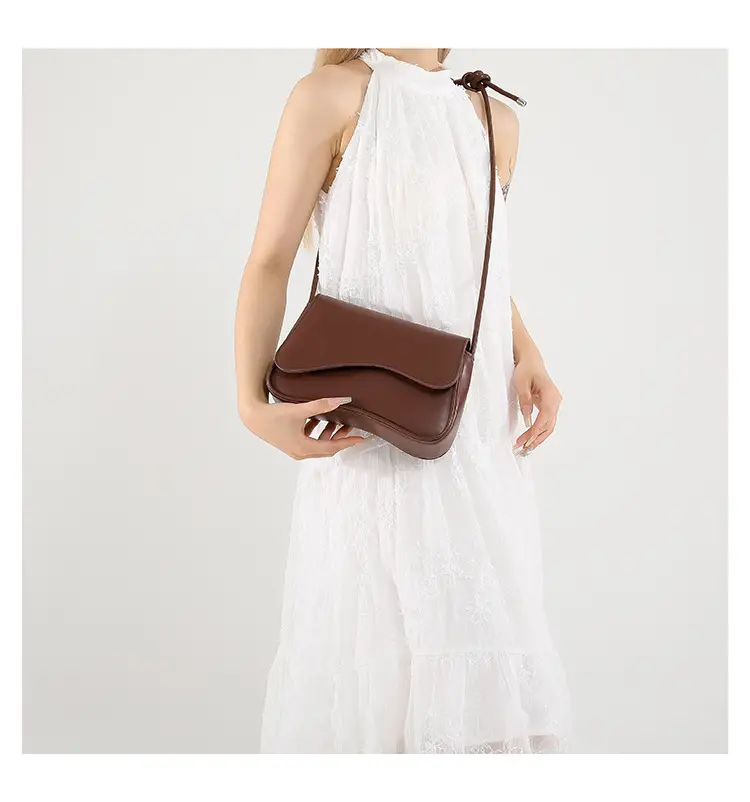Women's Underarm Bag Brown Square Shoulder Crossbody — feature 14