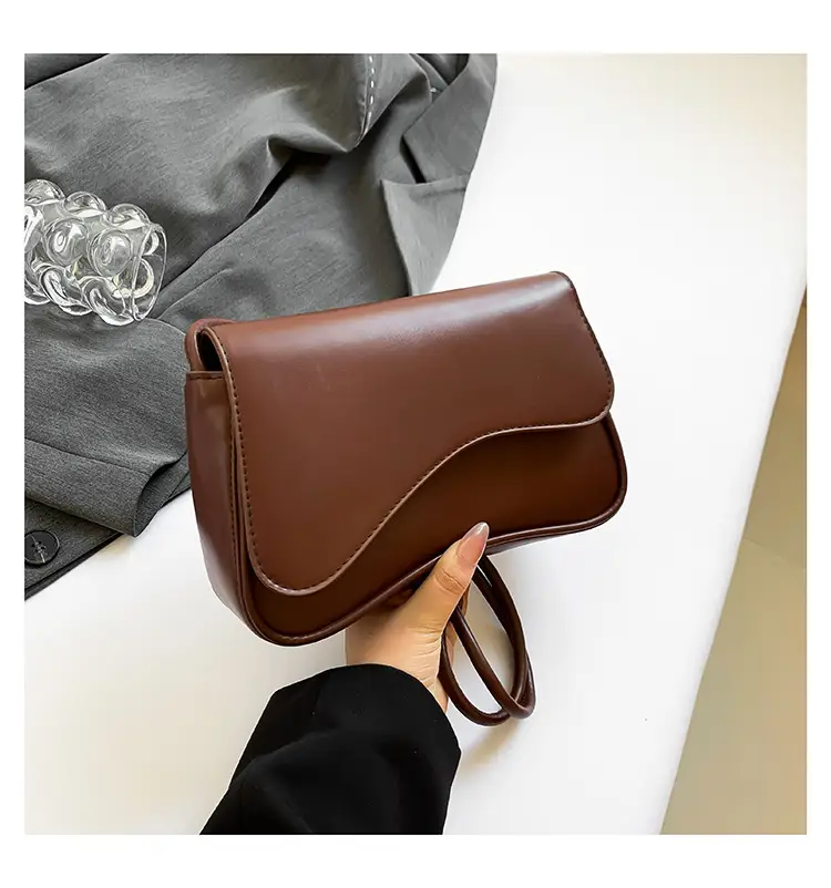 Women's Underarm Bag Brown Square Shoulder Crossbody — feature 35