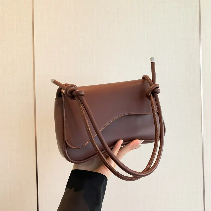 Women's Underarm Bag Brown Square Shoulder Crossbody - Image 3