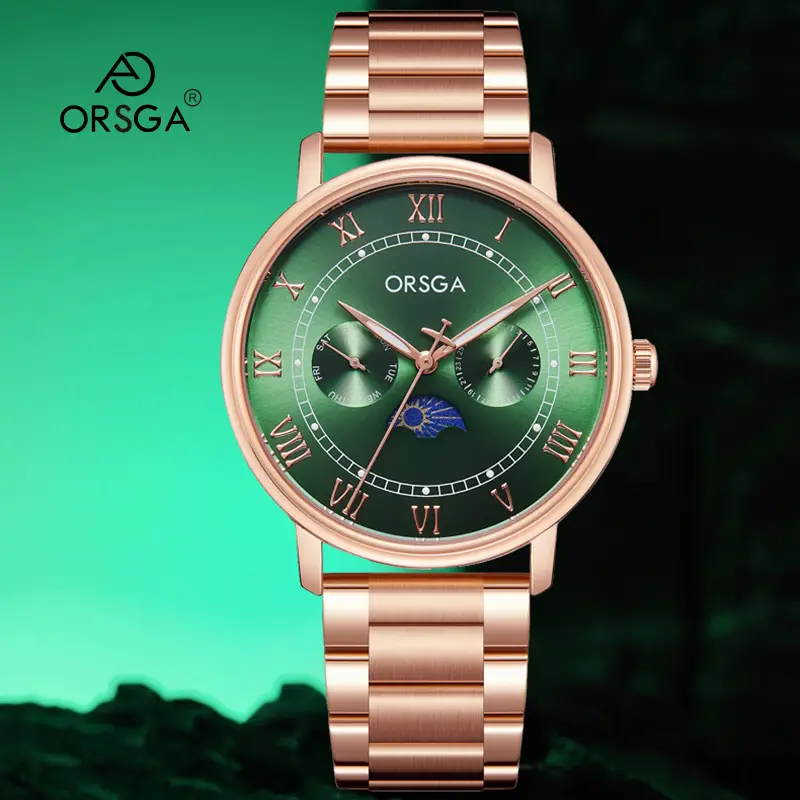 ORSGA Men's Multifunctional Watch with Moon Calendar & Waterproof Quartz - Image 8